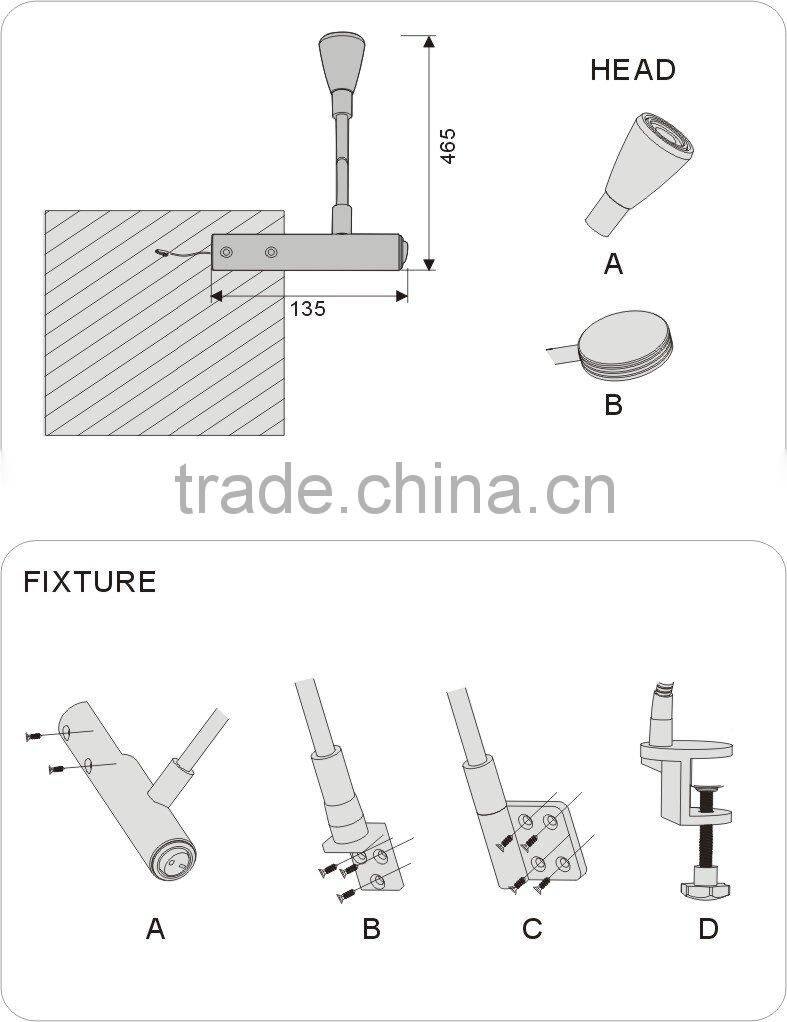 1W flexible LED reading light