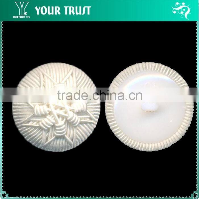 26MM Black Velvet Corded Cover Plastic Shank Sewing Button