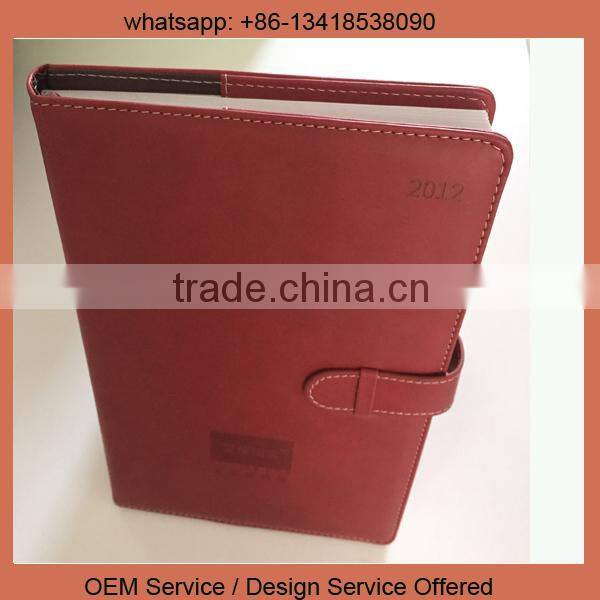 embossed logo and pu leather notebook