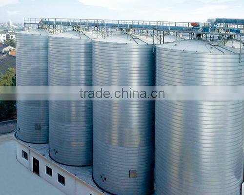 Galvanized hopper bottom corrugated grain silo