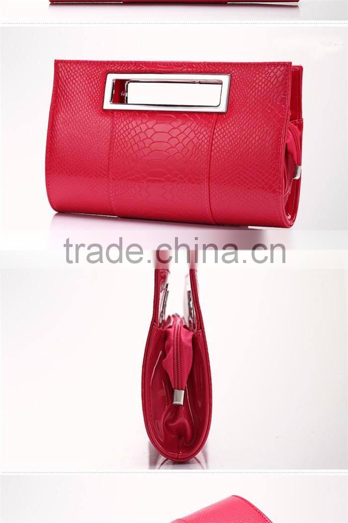 2016 Ladies Alligator PU Leather Handbag Women Party Evening Bag