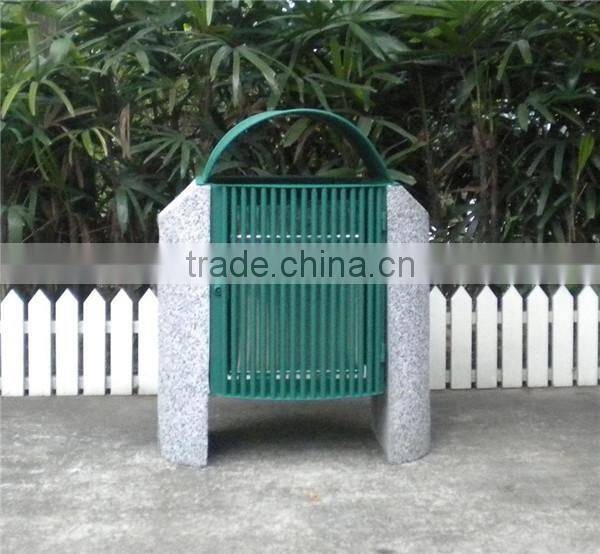 Concrete outdoor garbage bin metal garbage bin
