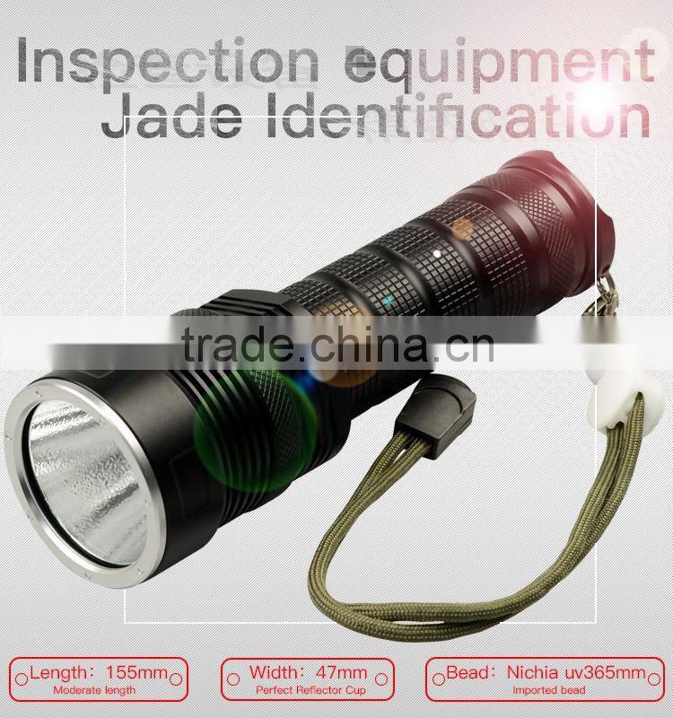 Professional Fluorescent Nichia Ultraviole 365nm 3w 26650 battery aluminum alloy Led flashlight