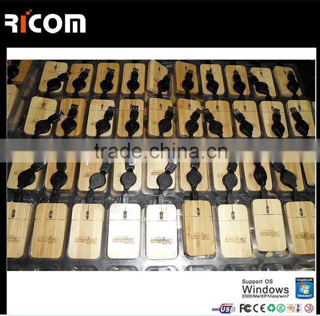 high quality ultra slim wooden mouse,computer wooden mouse,usb wooden mouse--Shenzhen Ricom
