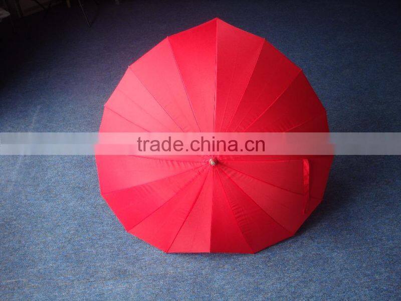factory manual 23 inch lady red heart wedding umbrella