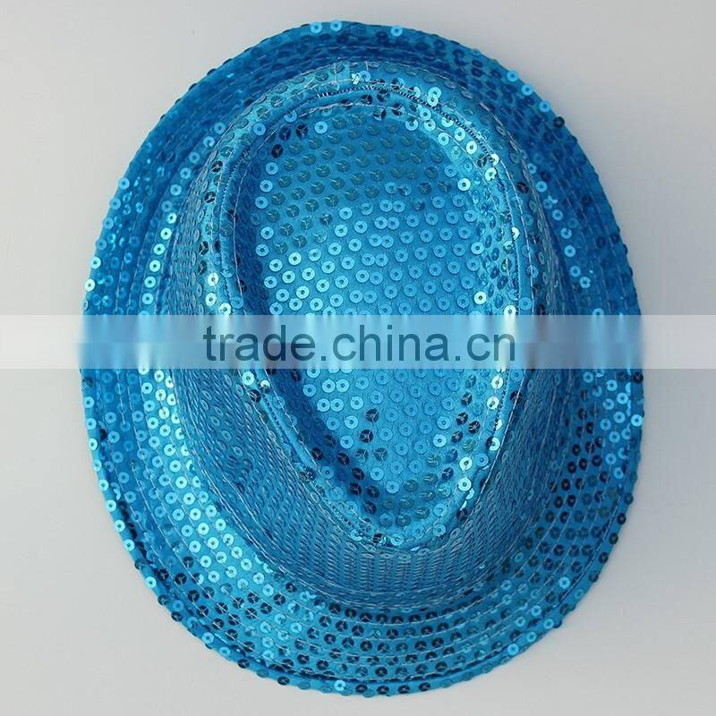 Fashion Flashing Fedora Sequin Gangster Hat Hot Jazz Hat Cap