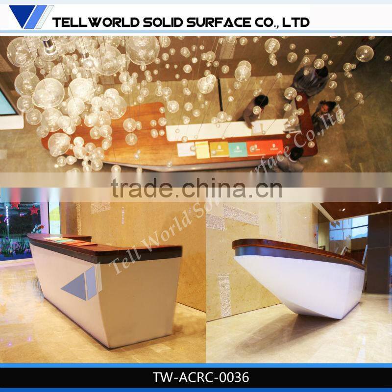 Beautiful Design Boat Shape Elegant style marble hair salon reception desks