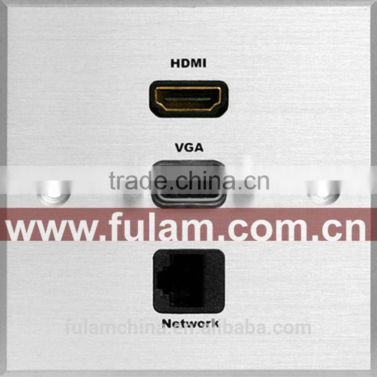 Aluminum Wall Socket HDMI VGA NET