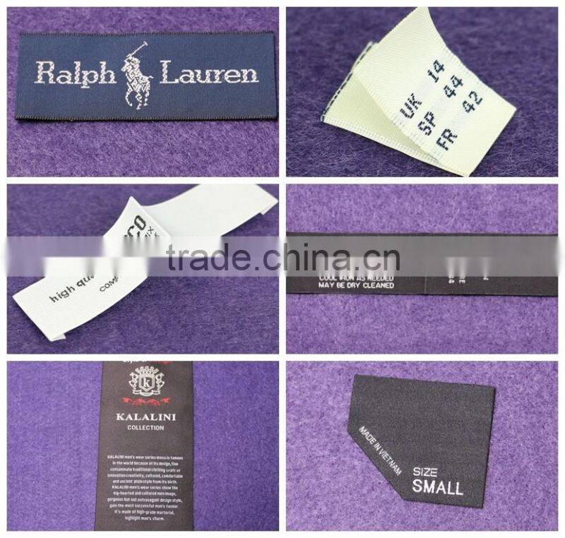 2016 Custom Various Garments Satin Labels Woven Clothing Label