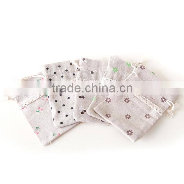 2015 Christmas Jute Drawstring Gift Pouch Bag