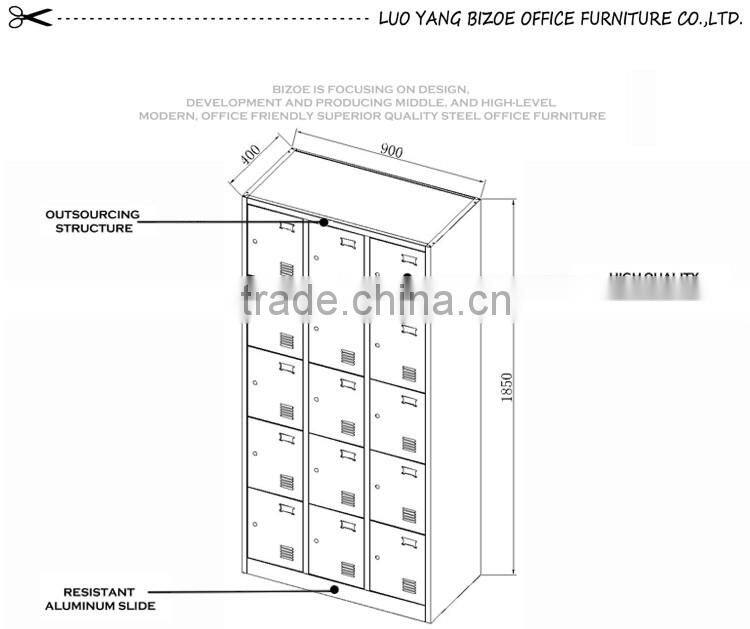 New design 15 door steel laundry locker