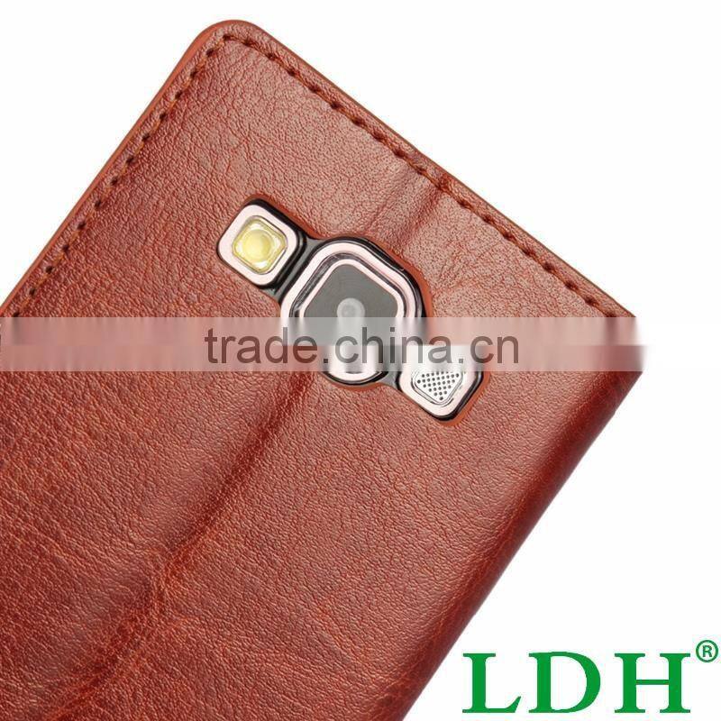 Luxury Brown Leather Wallet Flip Cover Case For Samsung Galaxy S7 S3 S4 S5 Mini S6 Edge Plus Note 3 4 G530 Phone Shell Cases
