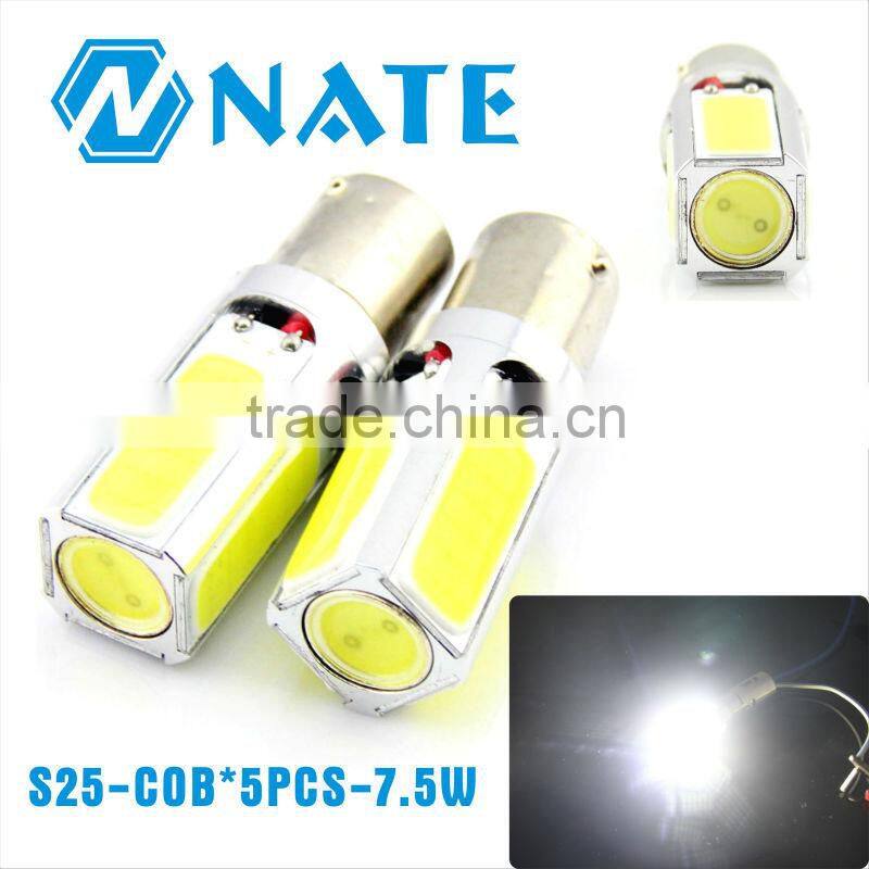 2014 Wholesale and Superbright S25-COB*5PCS-7.5W cob car led light turn light