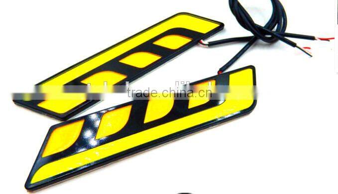2015 newest car daytime turnning light drl white with yellow color cob led