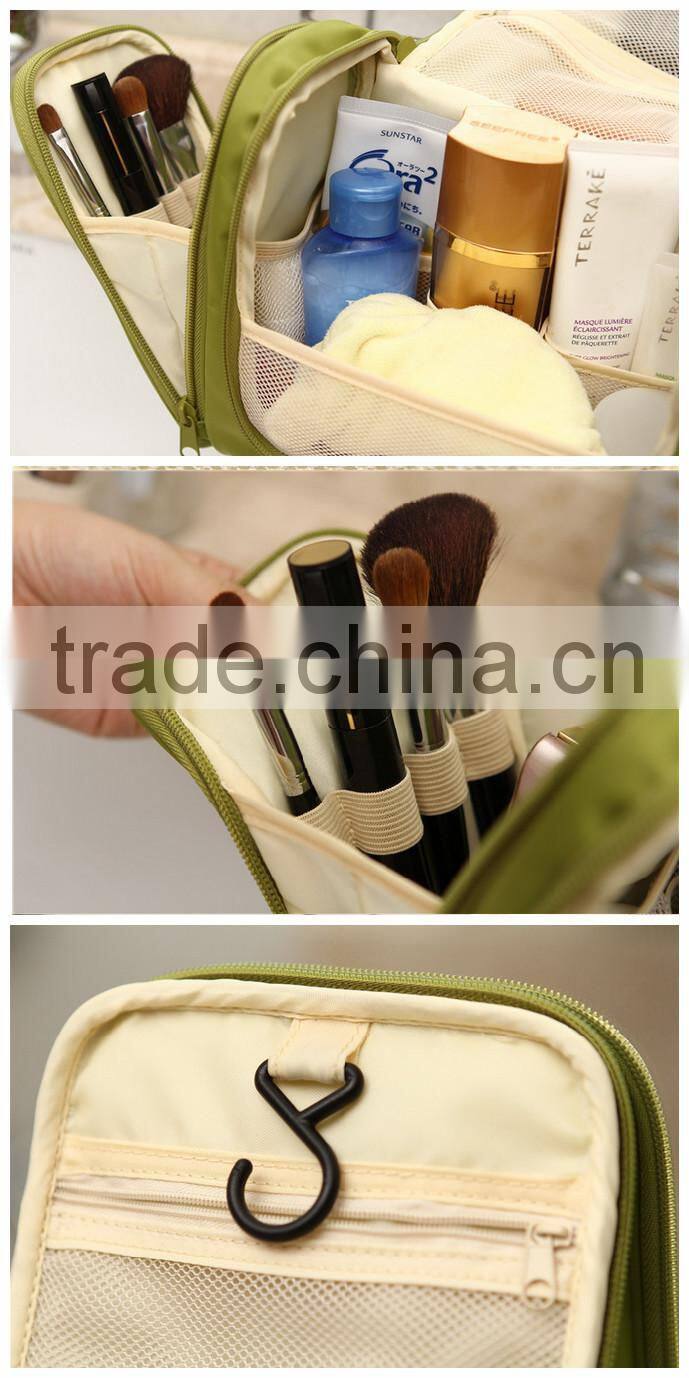 Black Grid Pattern Cosmetic Make Up Small Zippered Bag