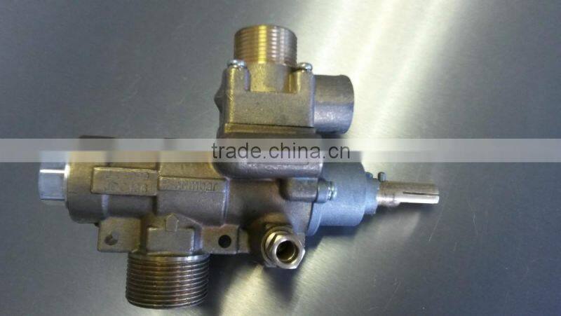 Brass safety automatic emergency shut-off gas control valve with pilot fire port for kitchen equipment