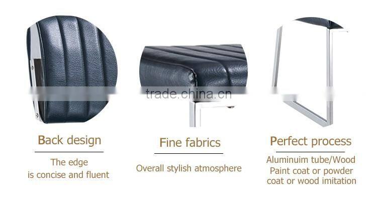 Stainless Steel frame leather seat modern black metal dining chair