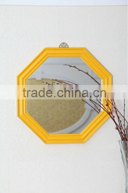 Hanging Mirror Wooden White Frame Octagonal Mirror