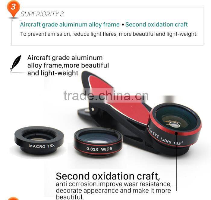 Hot Selling 3 in 1 Mobile Camera Extra Lens