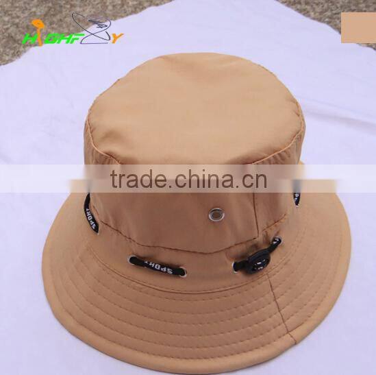 China manufacture polyester fabric pure color outdoor activities Panama bucket hat