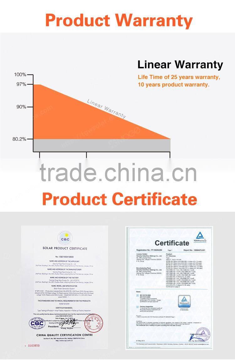 Moge aluminum profile for solar panel 18v 100wp