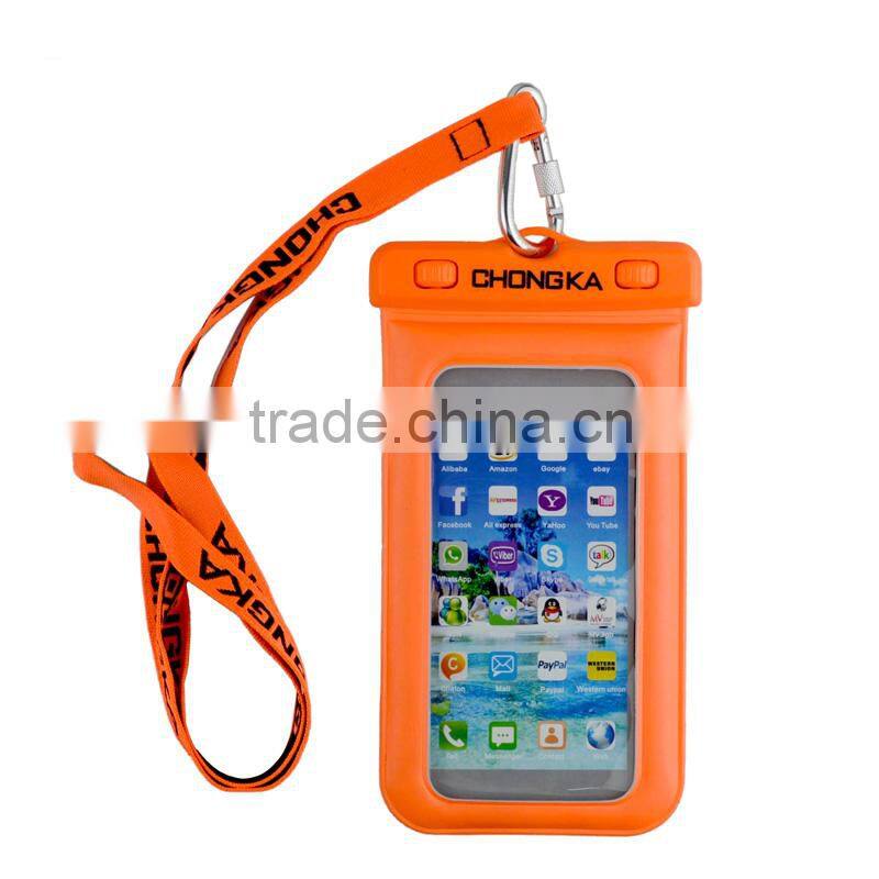Manufacture pvc waterproof telephone bag with neck string