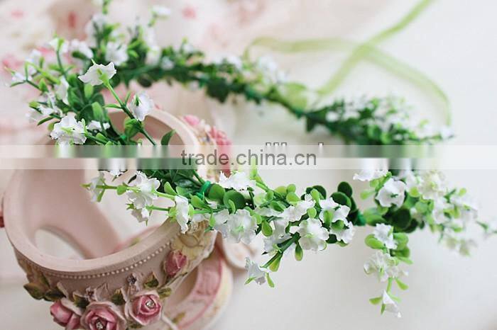 Artificial plum blossom Flower Bridal Hair Accessory Head Wreath Garland For Wedding Prom Party And Christmas Decoration