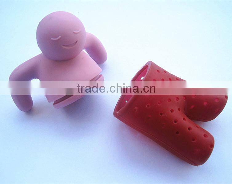 BPA free FDA approved food grade sharky manatee Mr.tea leaf shape unique loose silicone tea infuser wholesale