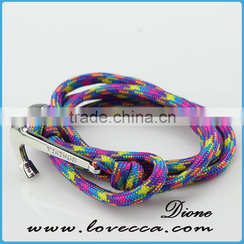 High Quality Colorful Leather Anchor Bracelet for Jewelry