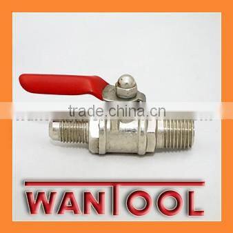Mini brass ball valve, male NPT, vinyl handle