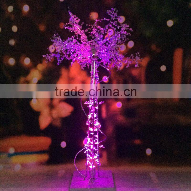Hot elegrant Artificial Crystal tree with RGB light for wedding table tree centerpices