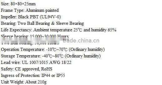 8025 AC 110V 220V axial fan exhaust air fan 80*80*25mm