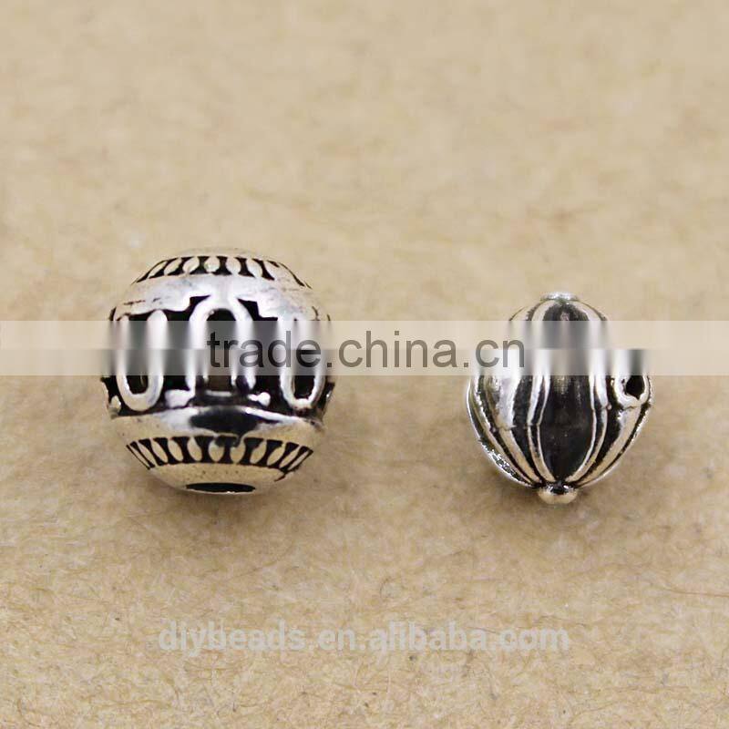 Carved Thai Silver Charm Beads Jewelry Finding