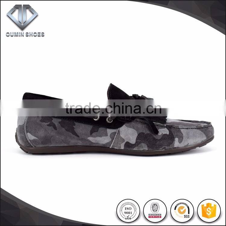 In style 2016 Italy show camo suede driving shoes