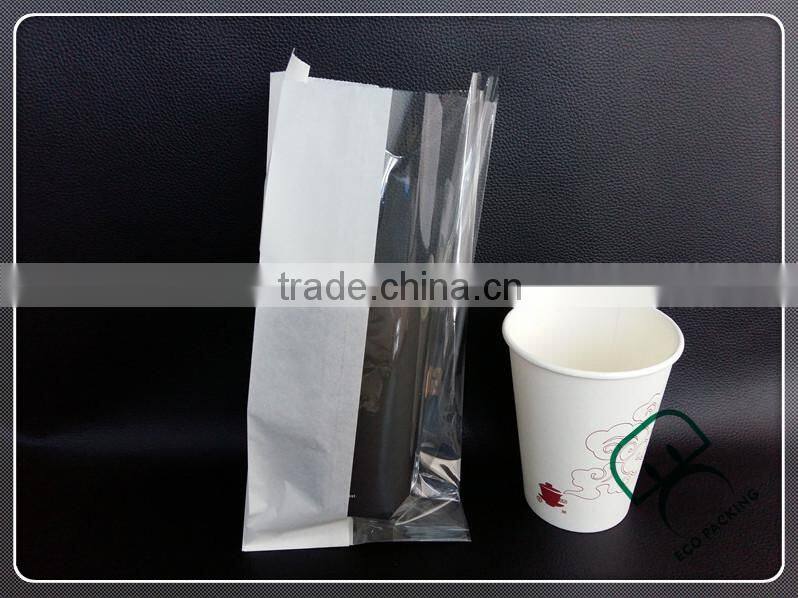 FDA food grade kraft greaseproof paper bag with window