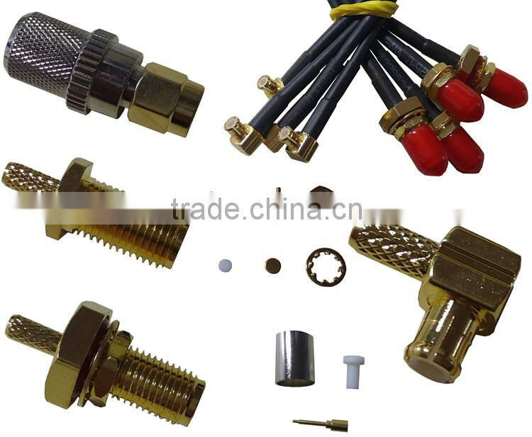 Golden RP SMA MALE to FEMALE Bulkhead connector