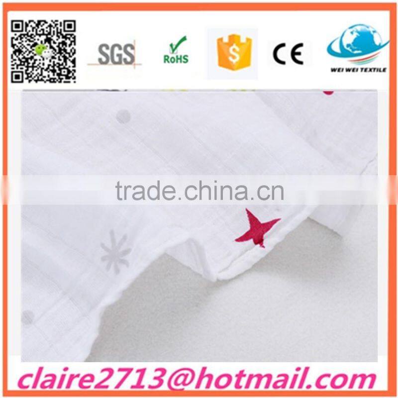 Custom print black and white Muslin Swaddle Baby Receiving Blanket, 100% cotton