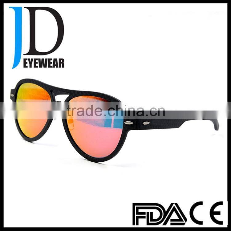 UK designer silver mirrored TAC lenses pilot carbon fiber sunglasses