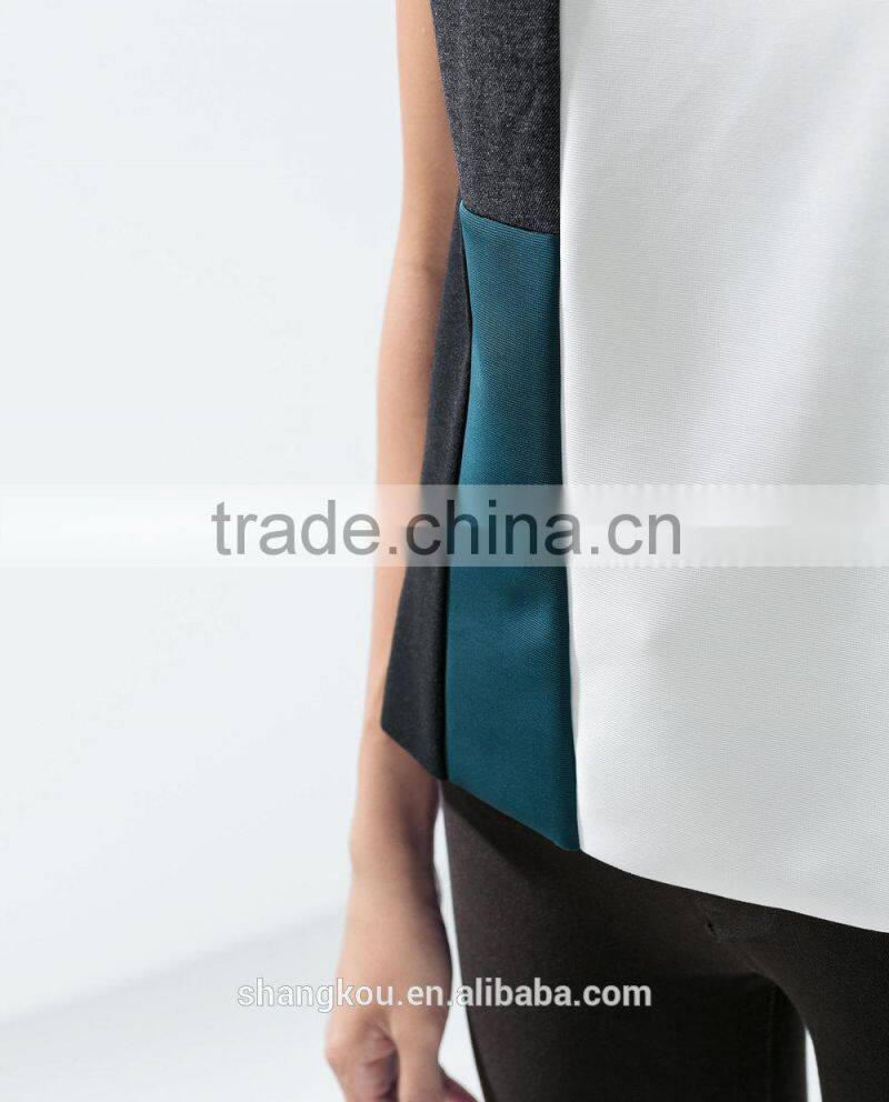 fashionable woman t shirt,t-shirt design,contrast color ladies t shirt,SHKHT0187