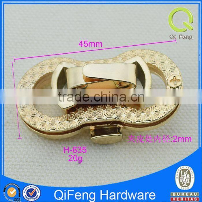 H-635 light gold metal turn lock elegant design for handbag