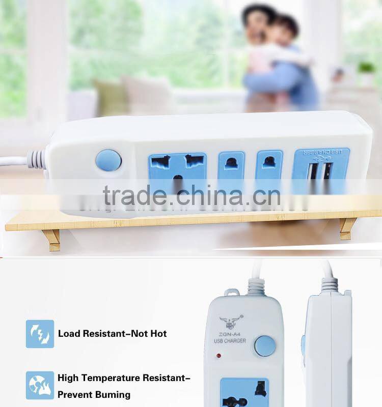 2.1 Amp USB Power strip / surge protector with USB port / extention socke