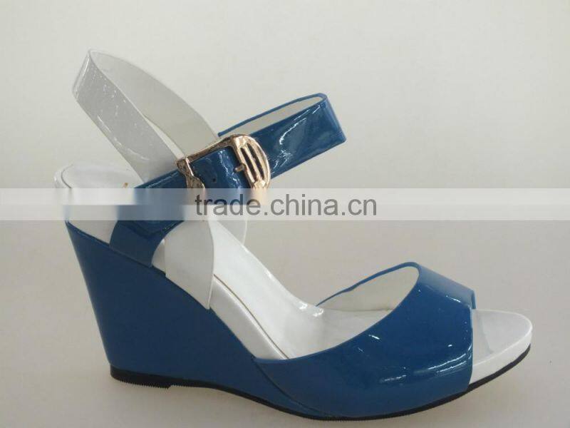 Good branded wedges shoes ladies blue sandals