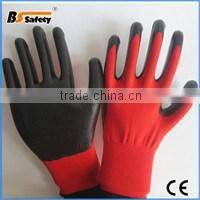 BSSAFETY Disposable nitrile coated anti sliping working gloves