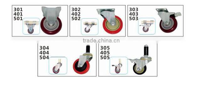 JY-403|Durable stainless steel caster|Retractable swivel caster|Rustless rubber-coated movable caster
