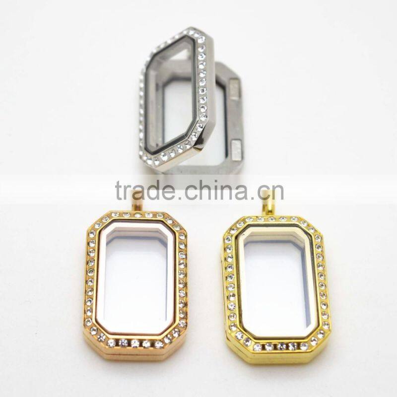 2016 new design DIY fashion jewelry polish&brush girls floating lockets,316l stainless steel wholesale floating
