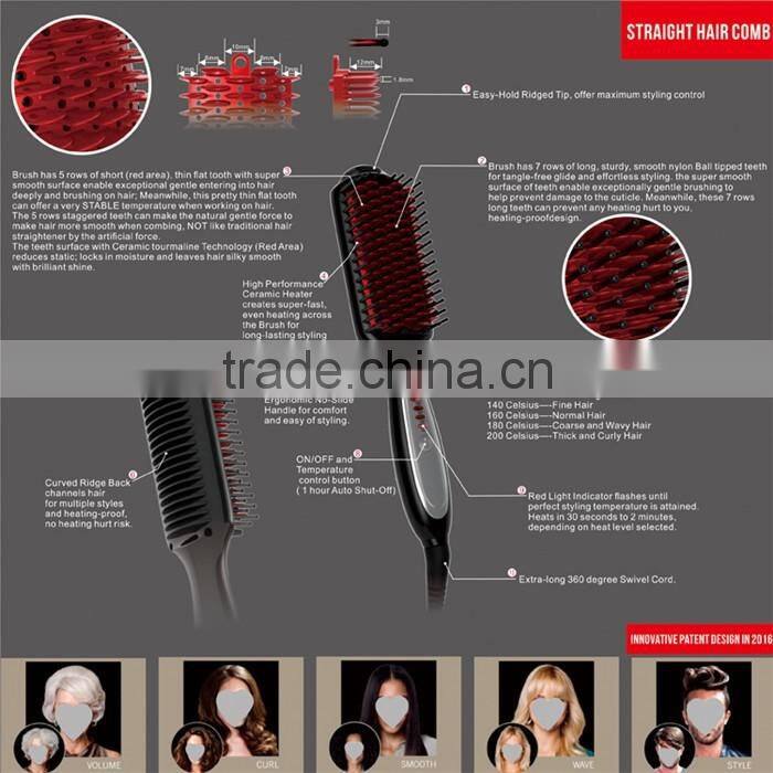 New Products Black pink 3in1 hair straightener 2017