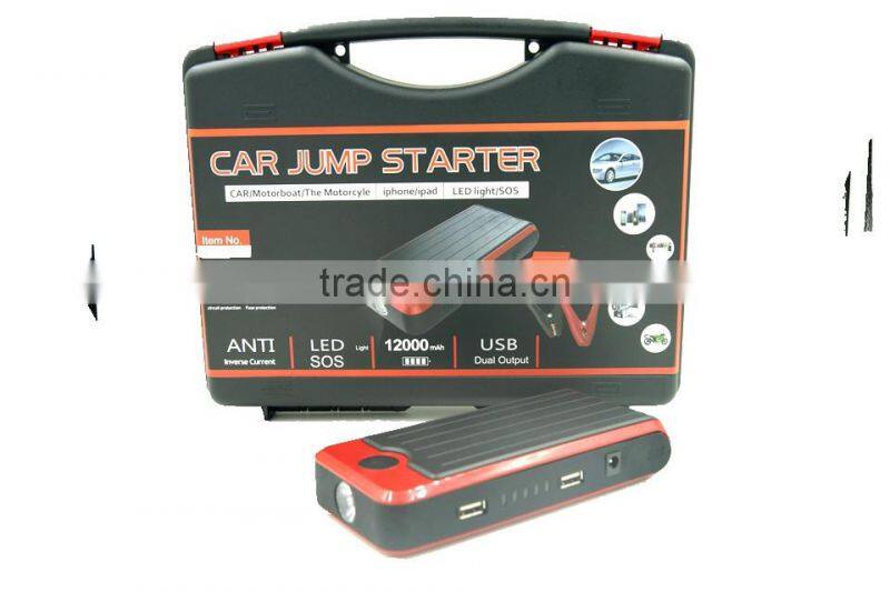 hot sale 12000mAh portable car jump starter power bank with fashion design