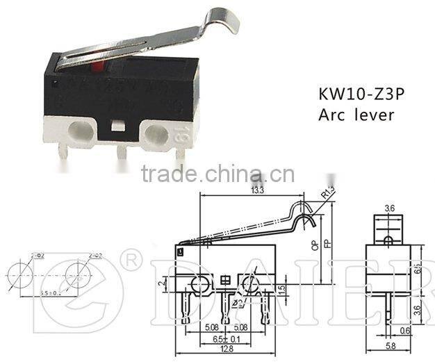 Miniature microswitch KW10-Z3P