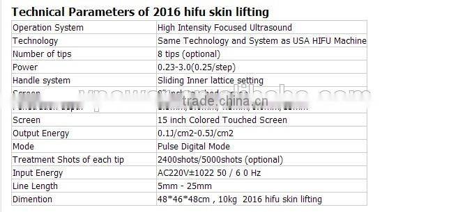 2016 Hottest!!! Anti-wrinkle High Intensity Focused Ultrasound Knife