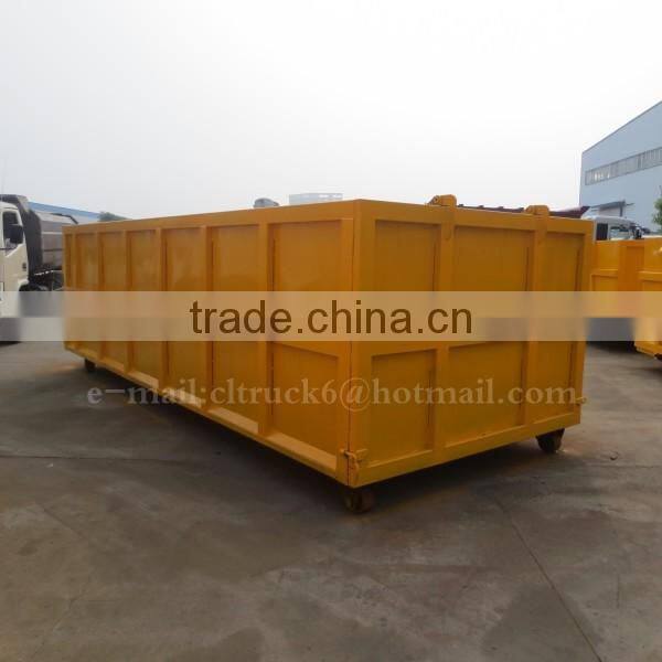 Carbon steel Trapezoid Trash bucket 16 m3 for Hook arm garbage truck